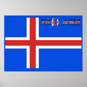 Póster Bandera islandesa