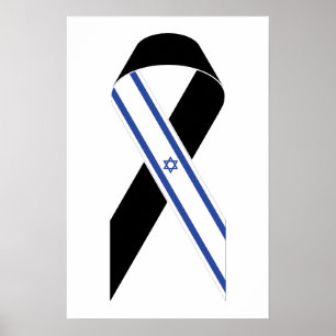 Póster Bandera israelí de la cinta negra
