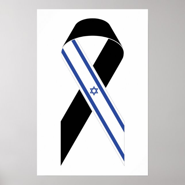 Póster Bandera israelí de la cinta negra (Frente)