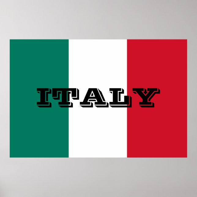 Póster Bandera italiana Italia Il Tricolore (Frente)