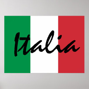 Póster Bandera italiana personalizada