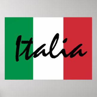Póster Bandera italiana personalizada
