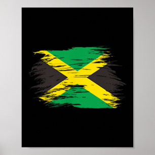 Póster Bandera jamaiquina Jamaica Souvenir Love Travel Va