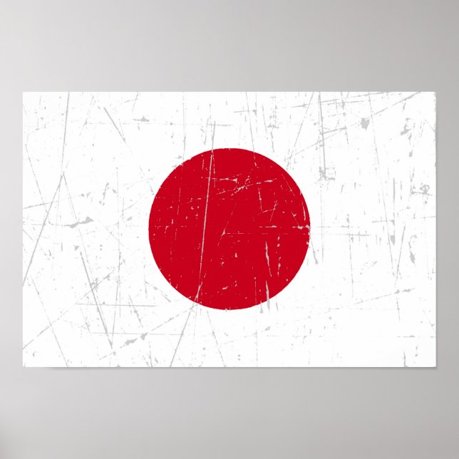Póster Bandera japonesa escarpada y estrafalada (Frente)