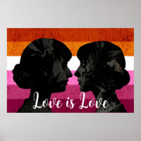 Bandera lesbiana con dos siluetas femeninas