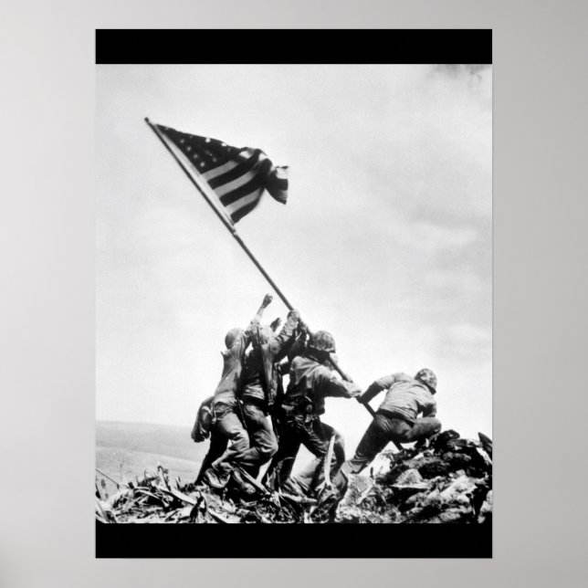 Póster Bandera levantándose en la imagen de Iwo Jima_War (Frente)