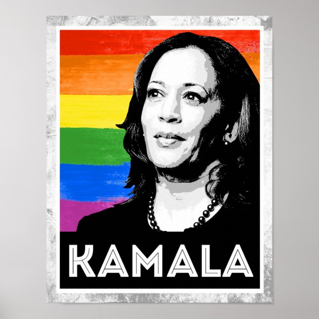 Póster Bandera LGBT - KAMALA HARRIS 2020 (Frente)