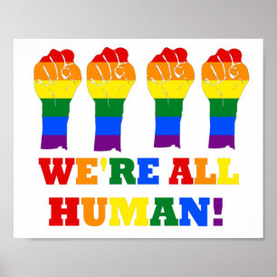 Póster Bandera LGBT Todos somos el mes del orgullo humano