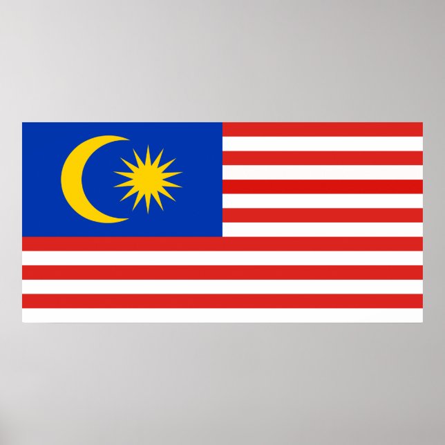 Póster Bandera malaya de Malasia Jalur Gemilang (Frente)