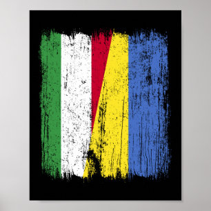 Póster Bandera media de Hungría Ucrania herencia húngara