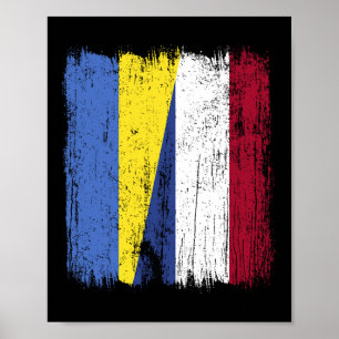 Póster Bandera media Ucrania Holanda Herencia ucraniana h