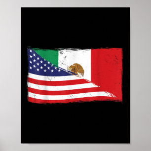 Póster Bandera Mexicana Ee.Uu. Bandera Estadounidense Org