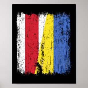 Póster Bandera mitad Bielorrusia Ucrania herencia bielorr