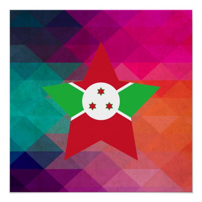 Póster Bandera moderna de Burundi (Anverso)