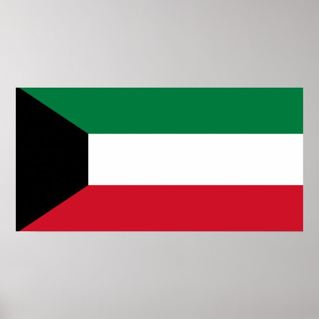 Póster Bandera Mundial de Kuwait (Frente)