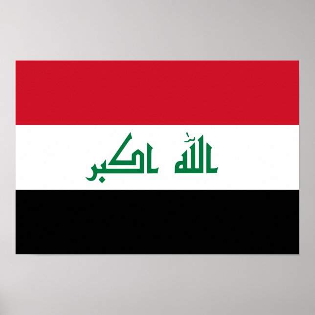 Póster Bandera nacional actual de Iraq (Frente)