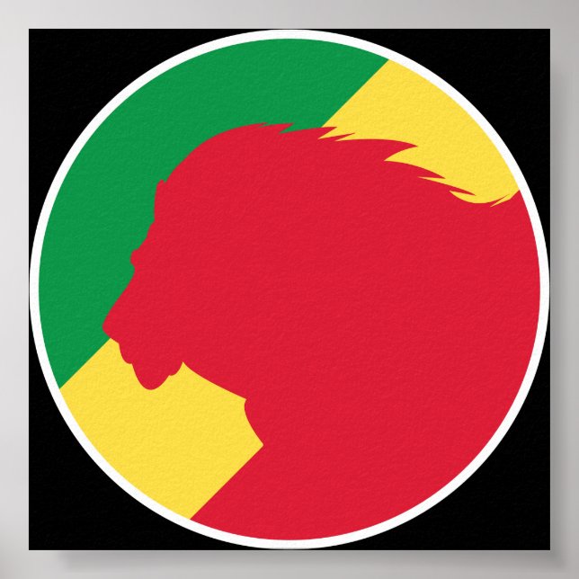 Póster Bandera nacional congolesa del León del Congo (Frente)
