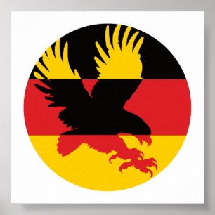 Póster Bandera nacional de animales de la Alemania del ág
