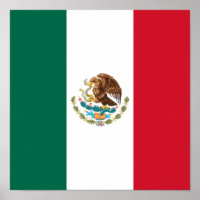 Póster Bandera nacional de Bandera de México Mexicanos (Frente)