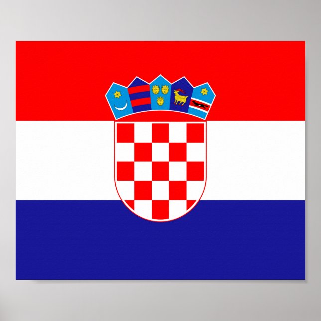 Póster Bandera nacional de Croacia Zastava Hrvatske (Frente)