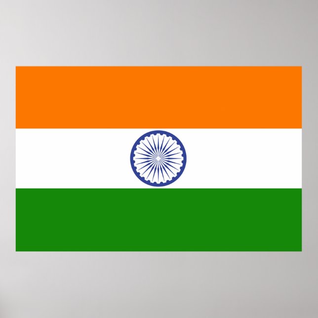 Póster Bandera nacional de la India Ashoka Chakra (Frente)