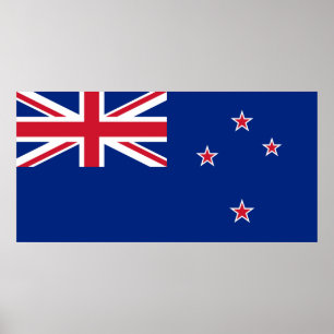 Póster Bandera nacional de Nueva Zelanda, Kiwis, Oceanía
