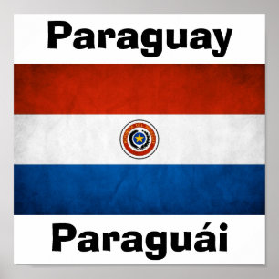 Póster Bandera Nacional de Paraguay