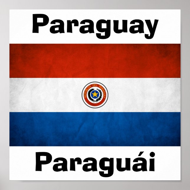 Póster Bandera Nacional de Paraguay (Frente)
