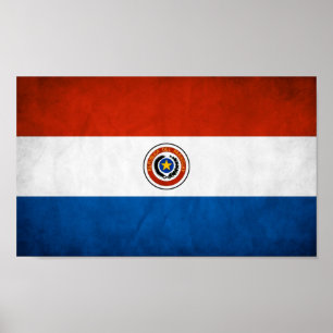 Póster Bandera Nacional de Paraguay