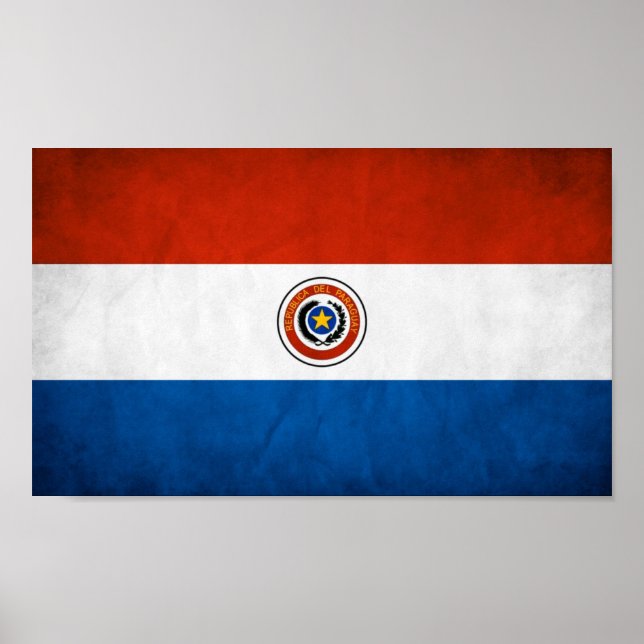 Póster Bandera Nacional de Paraguay (Frente)