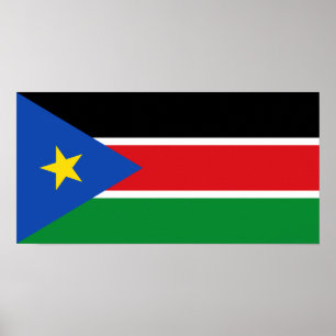 Póster Bandera nacional de Sudán del Sur
