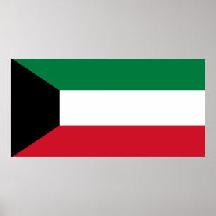 Póster Bandera nacional del mundo de Kuwait