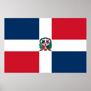 Póster Bandera naval de la República Dominicana, Dominica