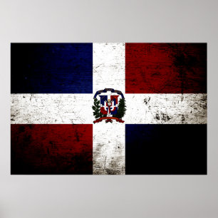 Póster Bandera negra de la República Dominicana del
