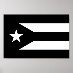 Póster Bandera negra de Puerto Rico