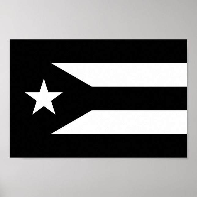 Póster Bandera negra de Puerto Rico (Frente)