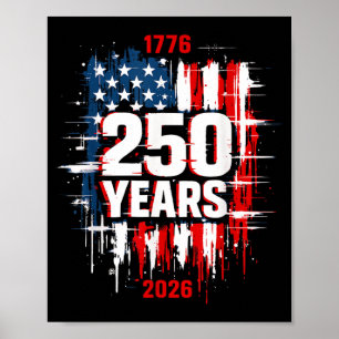 Póster Bandera nge patriótica estadounidense 1776-2026 25