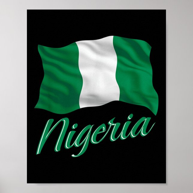 Póster Bandera Nigeriana De Nigeria África Hombres Mujere (Frente)