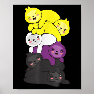 Póster Bandera no binaria Orgullo no binario Lgbtq Perezo