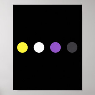 Póster Bandera no binaria sutil de puntos Enby Orgullo Tr