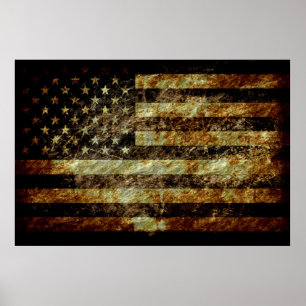 Póster Bandera norteamericana de Grunge