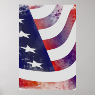 Póster Bandera norteamericana de Grunge