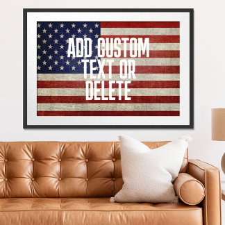 Póster Bandera norteamericana deprimida y angustiada