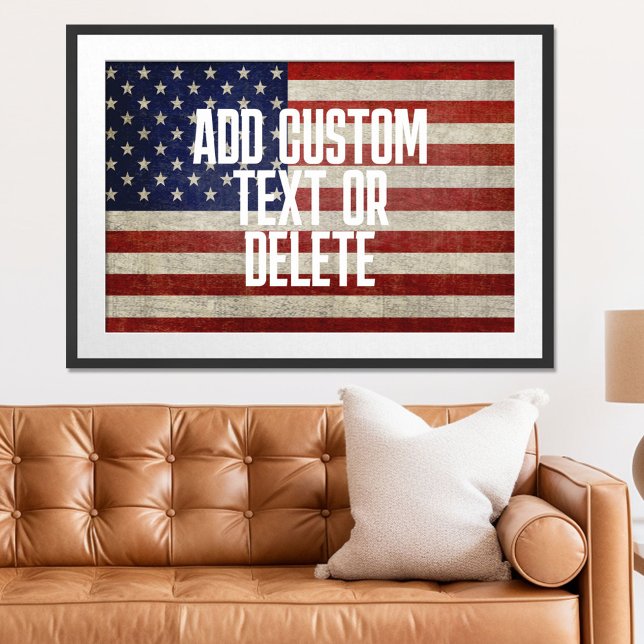 Póster Bandera norteamericana deprimida y angustiada (Patriotic Poster)