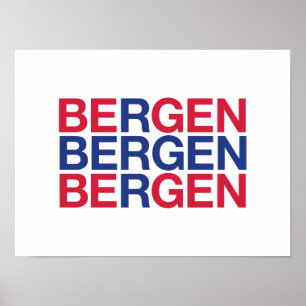 Póster Bandera noruega BERGEN