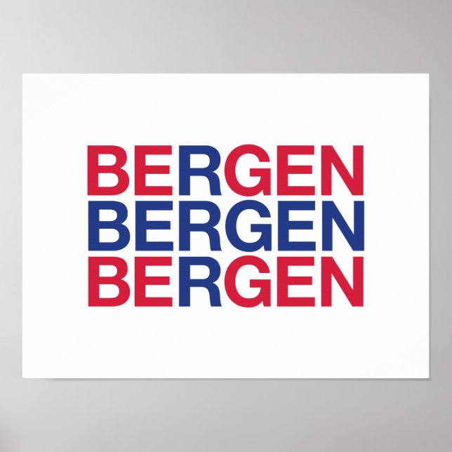 Póster Bandera noruega BERGEN (Frente)