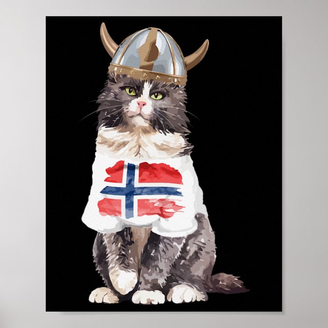 Póster Bandera noruega de gato forestal (Frente)
