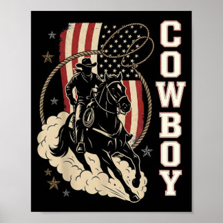 Póster Bandera Occidental Americana Patriótica Vaquero Pa