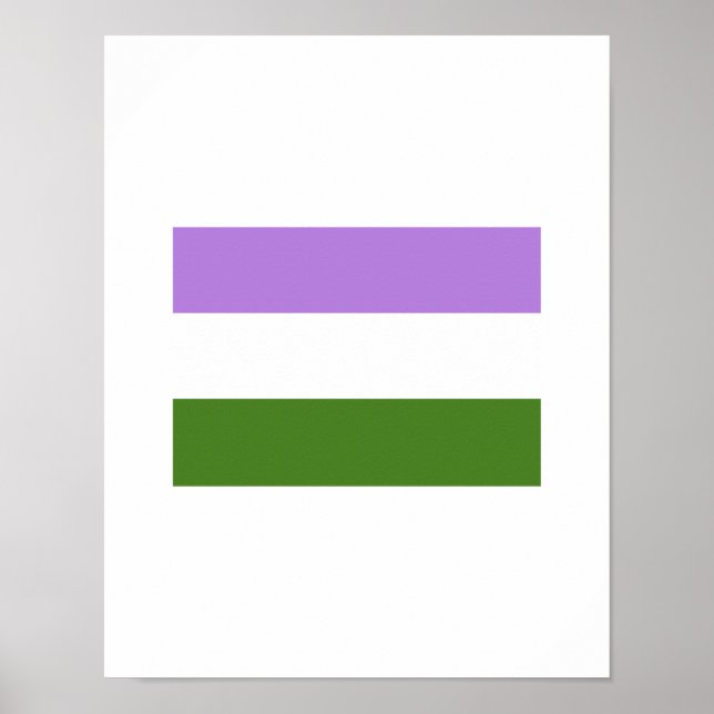 PÓSTER BANDERA OFICIAL DE ORGULLO GENDERQUEER (Frente)