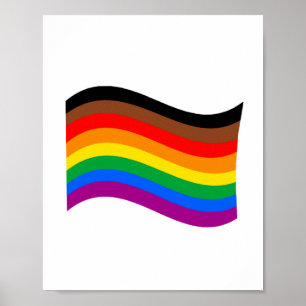 Póster Bandera ondeante del Orgullo Arcoíris de Filadelfi